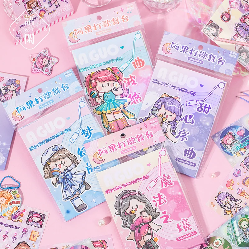 

14pcs/1lot Kawaii Scrapbook Sticker Ago hits the stage Scrapbooking Supplies diary Planner Decorative Craft Stationery Sticker