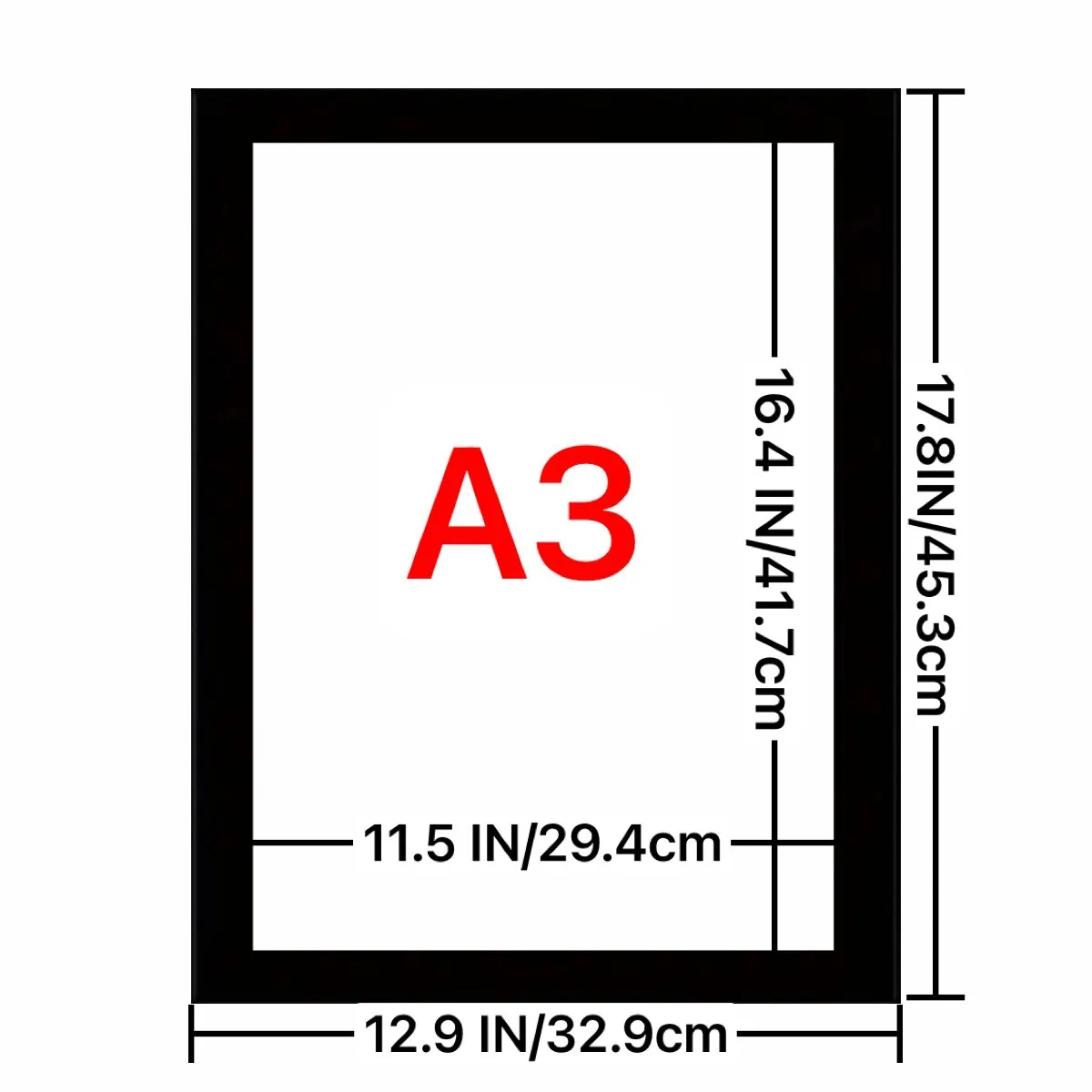 Description Picture 3 of item5Pack Magnetic Signs Holder Picture Frame Wall Photocard Holder Display for Home Window Office Advertise Fridge,A3/A4/A6/30x30cm
