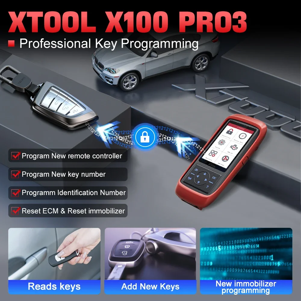 XTOOL X100 Pro3 professional key programmer Car diagnostics tools Code reader 7 service lifetime free update With EEPROM adapter