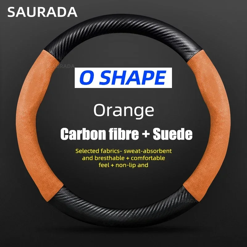 Premium Car Leather Steering Wheel Cover – 15-Inch, Non-Slip Design
