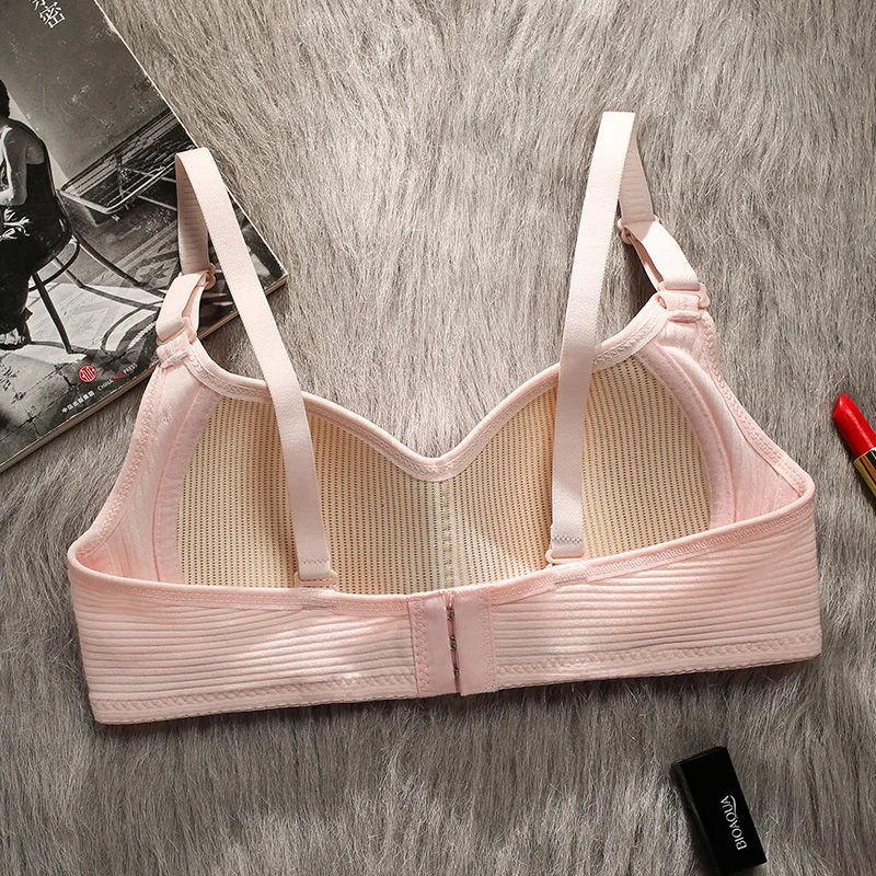 Conjuntos de sujetador sin costuras para mujer, bragas + sujetador sin aros, traje de 2 uds., Bralette de Color sólido, lencería Sexy, sujetador de algodón para mujer_voghion.com