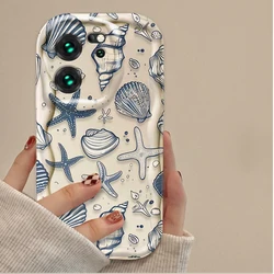 Blue Pink Ocean Animals Clear Phone Case Cover for Redmi 14C (14R) (White)
