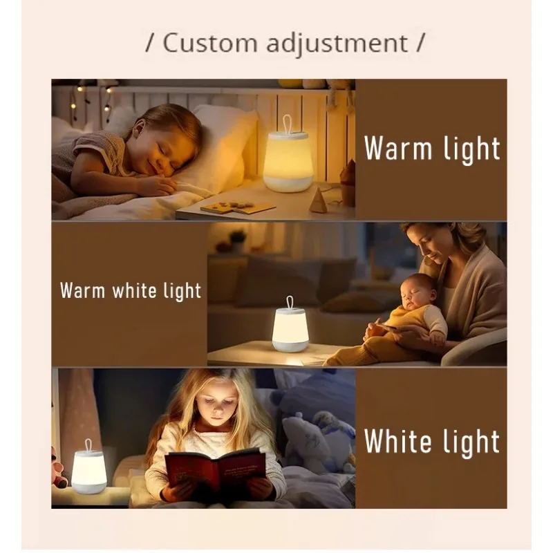 Touch Bedside Lamp Outdoor Waterproof Camping Lamp Rechargeable Dimmable Portable Night Light LED Multi-function Table