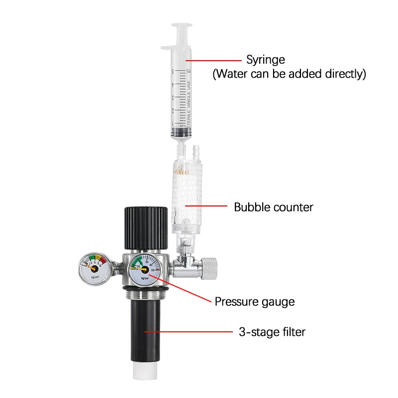CO2 Generator Kit Aquarium CO2 Generator DIY Carbon Dioxide Reactor Kit Stainless Steel Cylinder Generator System for Aquatic Plant Fish