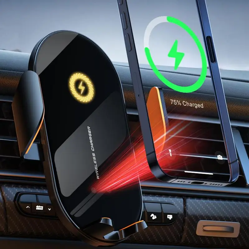 

Беспроводное зарядное устройство для автомобиля, 15 Вт, Автоматическая Индукционная зарядка, автомобильный держатель для телефона, Регулируемая на 360 градусов станция для быстрой зарядки с вентиляционным отверстием