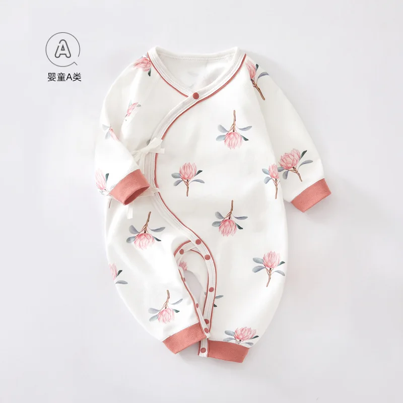 

Newborn Baby Clothes Newborn Cotton Boneless Khaki Clothes Climbing Clothes Spring And Autumn Baby Monk Clothes Summer Baby One-