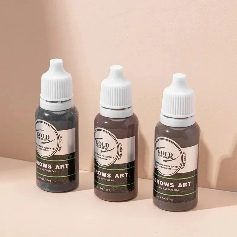 Tattoo Ink 1pcs 15ml Microblading Practice Tattoo Pigment Ink Semi-Permanent Eyebrows Eyes and Lips Body Art Paints Tattoo Supplies