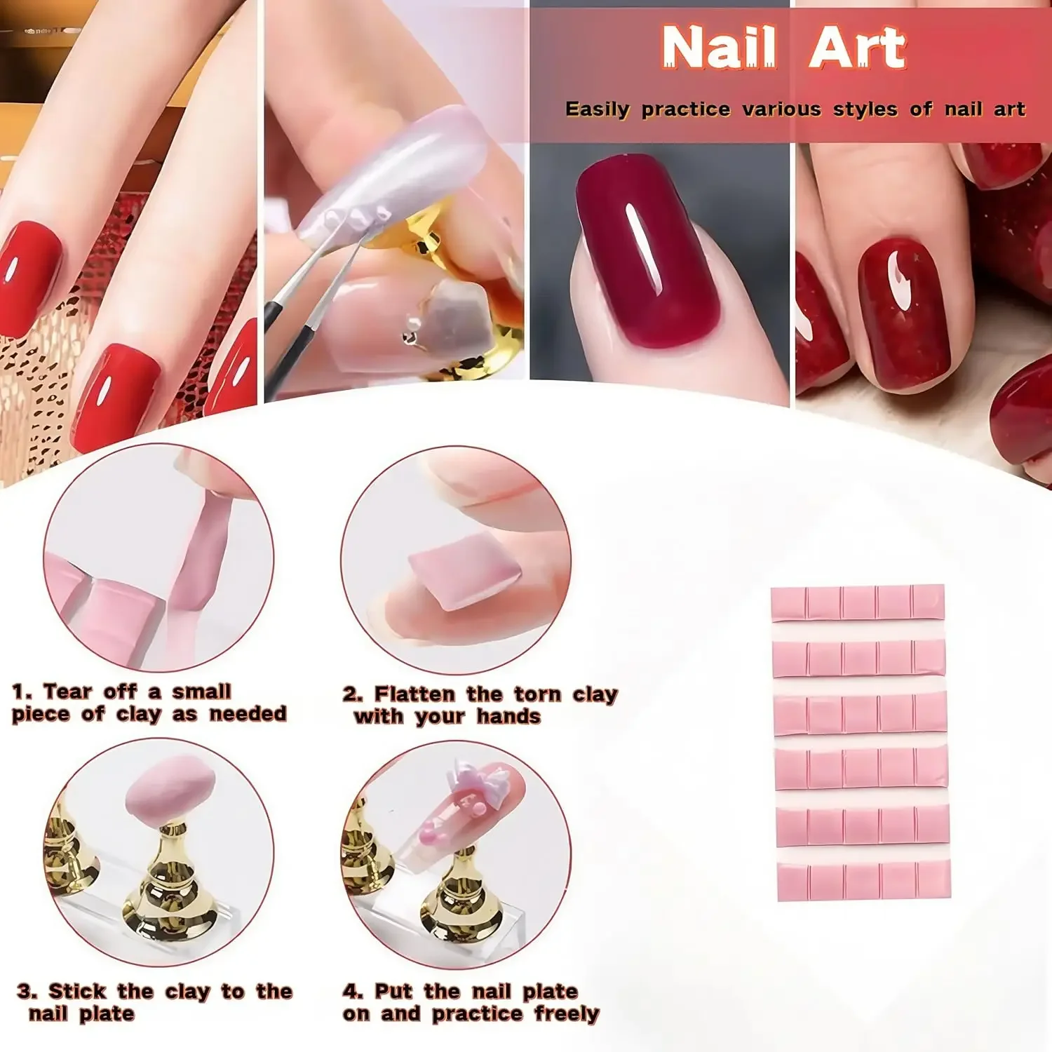 Nail Art Creativity Kit | Complete Set with Brushes, Dotting Pens, Practice Holder & Adhesive Putty