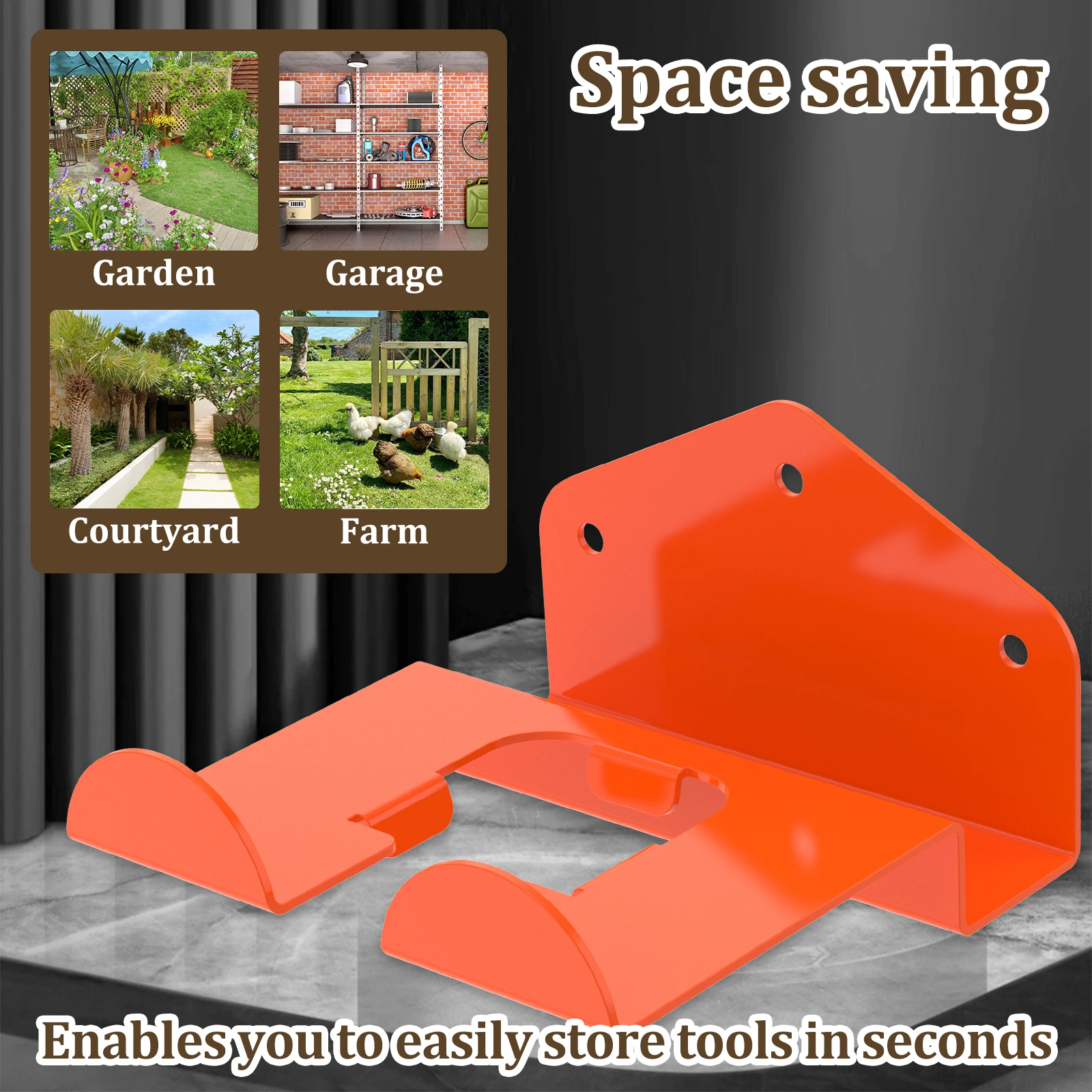 Heavy duty Wall Mounted Rack for Trimmer Rust Proof Garage Garden Power Tool Hanger Organizer Holder Chainsaw Storage