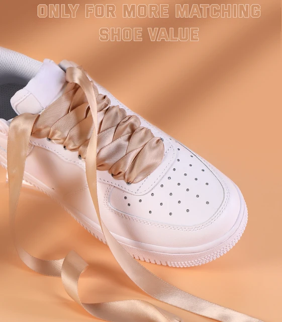 AOYEGIC 6 Paia Di Lacci Per Scarpe,lacci Per Scarpe A Nastro Largo,nastro Di Seta Di Ricambio,lacci Piatti,lacci Per Scarpe,per Scarpe Da Ginnastica,scarpe Da Ginnastica(6 Colori, 20 Mm - Foto 4