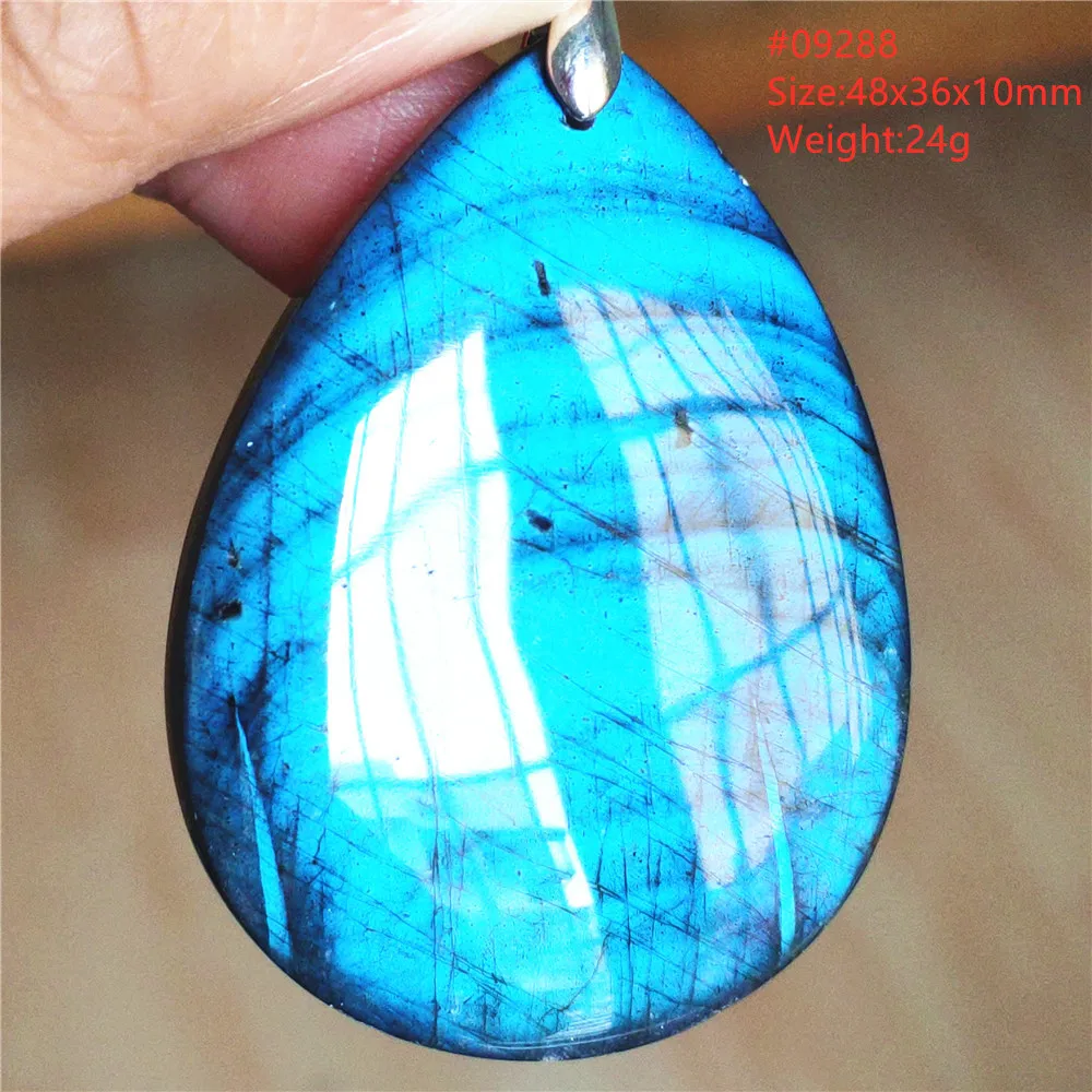 Natural Blue Light Labradorite Pendant Water Drop Women Men Colorful Labradorite Necklace Jewelry Rare