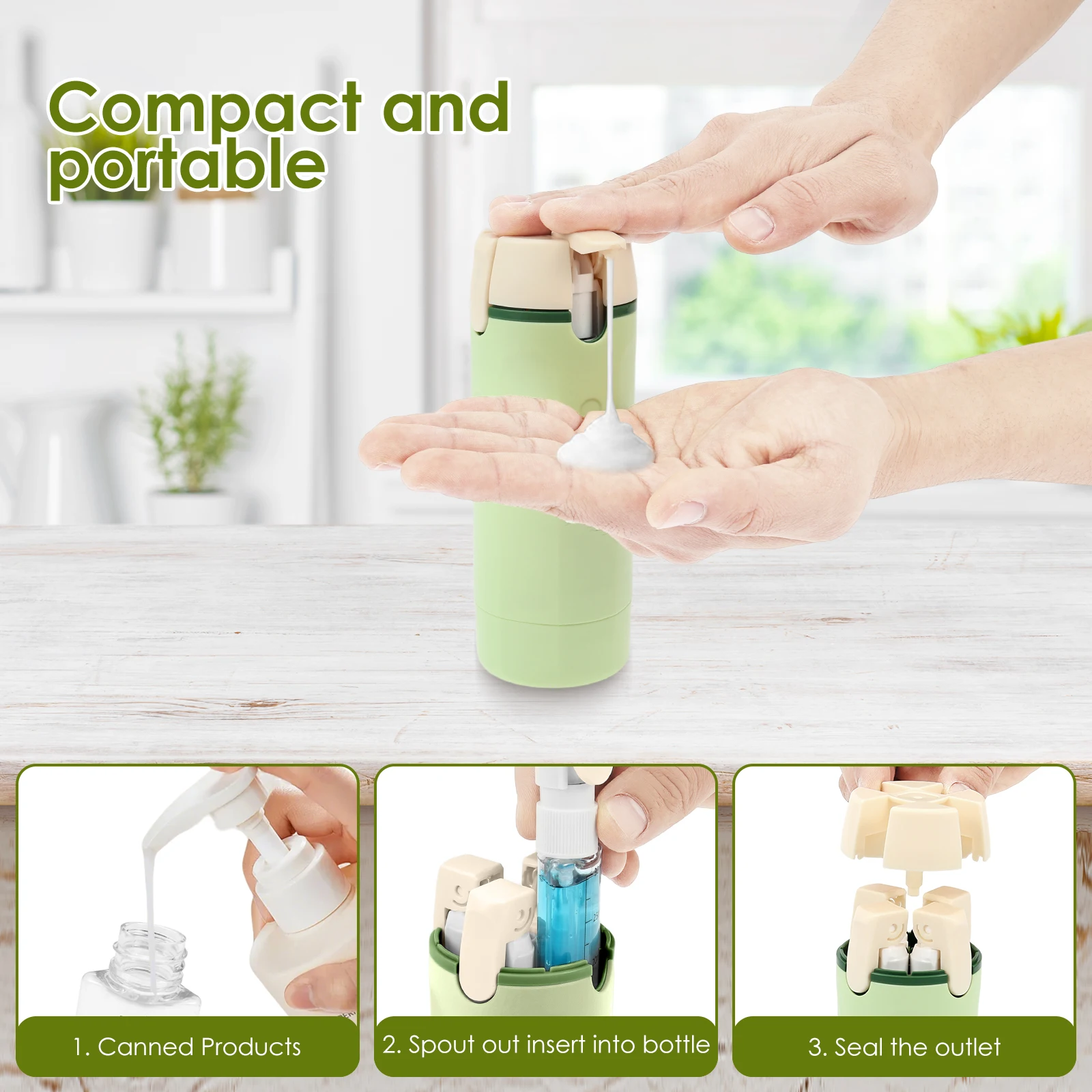 Compact 4-in-1 Leak-Proof Travel Toiletry Dispenser Bottle