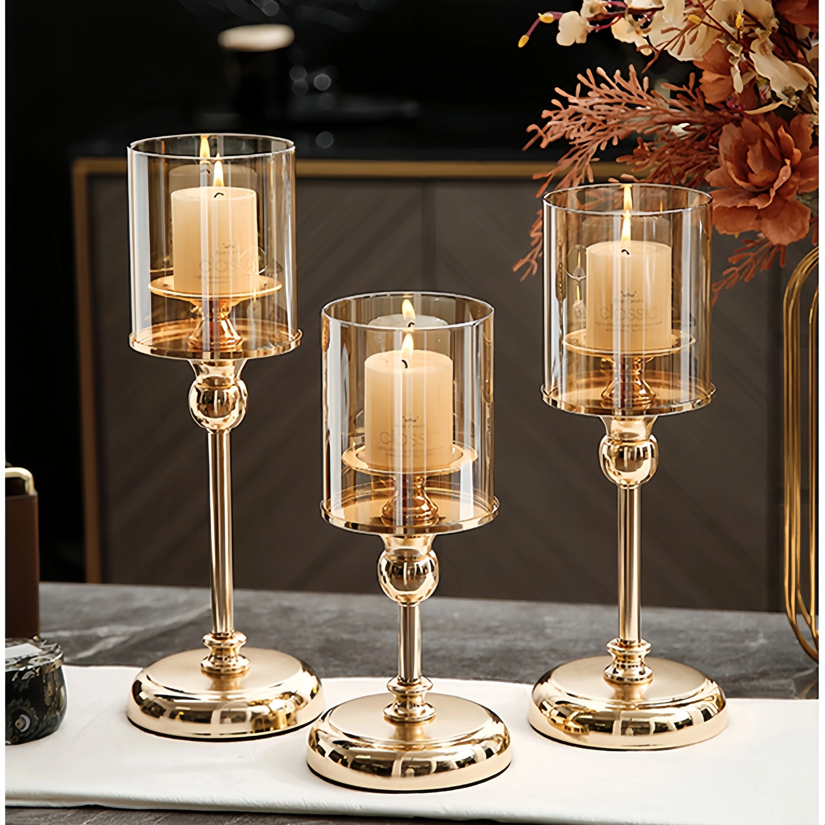 Nordic Luxury Creative Hurricane Candleholder Stylish Gold Metal And Glass Candle Holder For Wedding Ornaments Home Decoration - Image 5