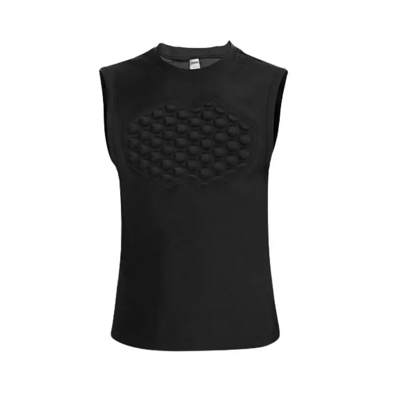 Youth Padded Football Shirt Sternum Protection Shirt Vest Chest