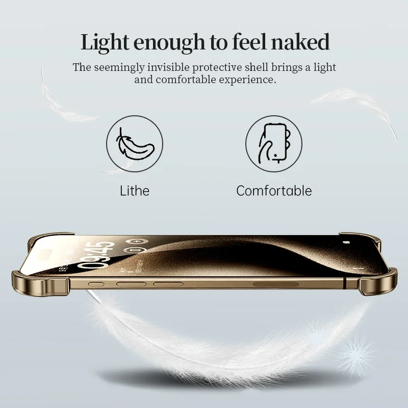 Irregular Metal Bumper Shockproof Phone Case with Lens Film Protection