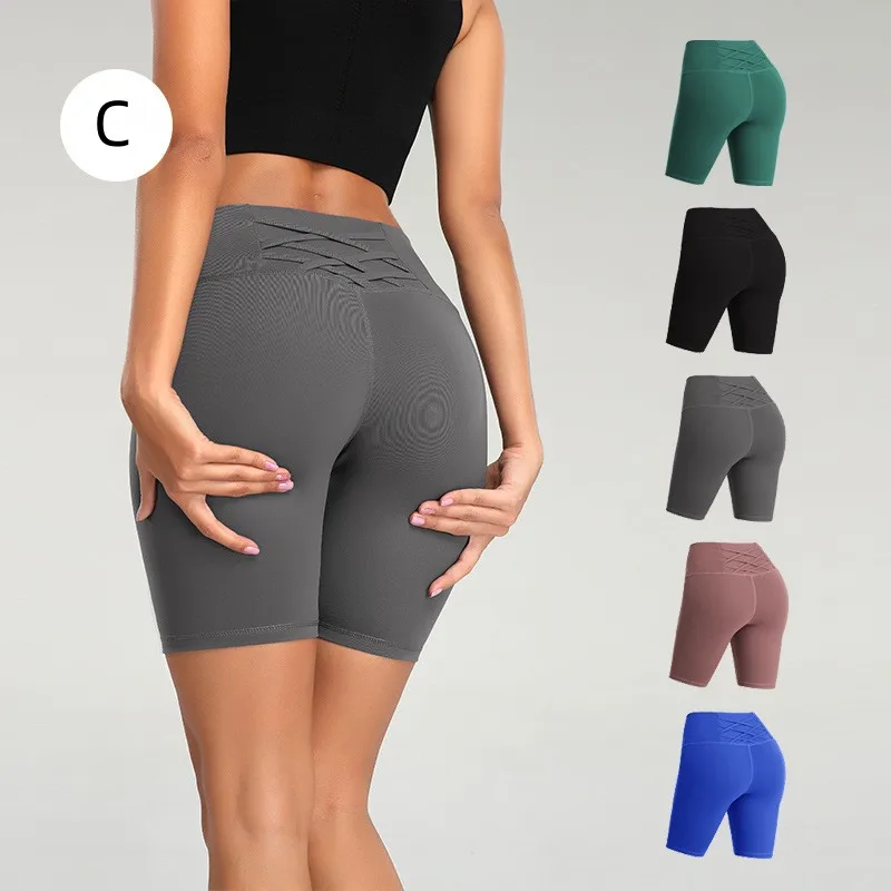 

Fitness Sports Short Leggings Women Summer Solid High Waist Yoga Shorts with Pockets Girls Gym Workout Tights Cycling Sweetpants