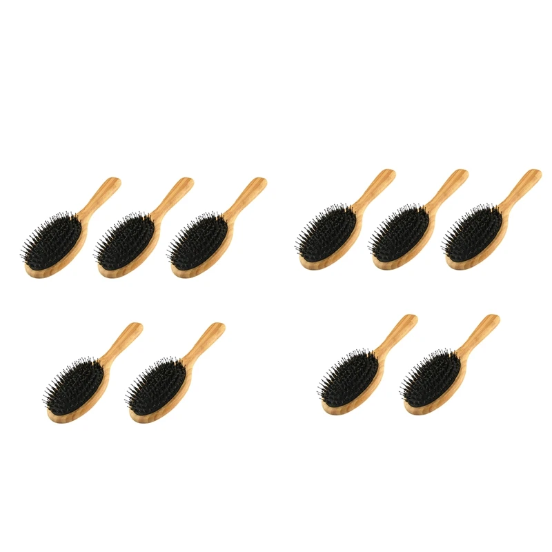 

10X щетка для волос, внешние с нейлоновыми штифтами, щетка для распутывания волос с бамбуковыми лопастями, щетка для распутывания и добавления блеска