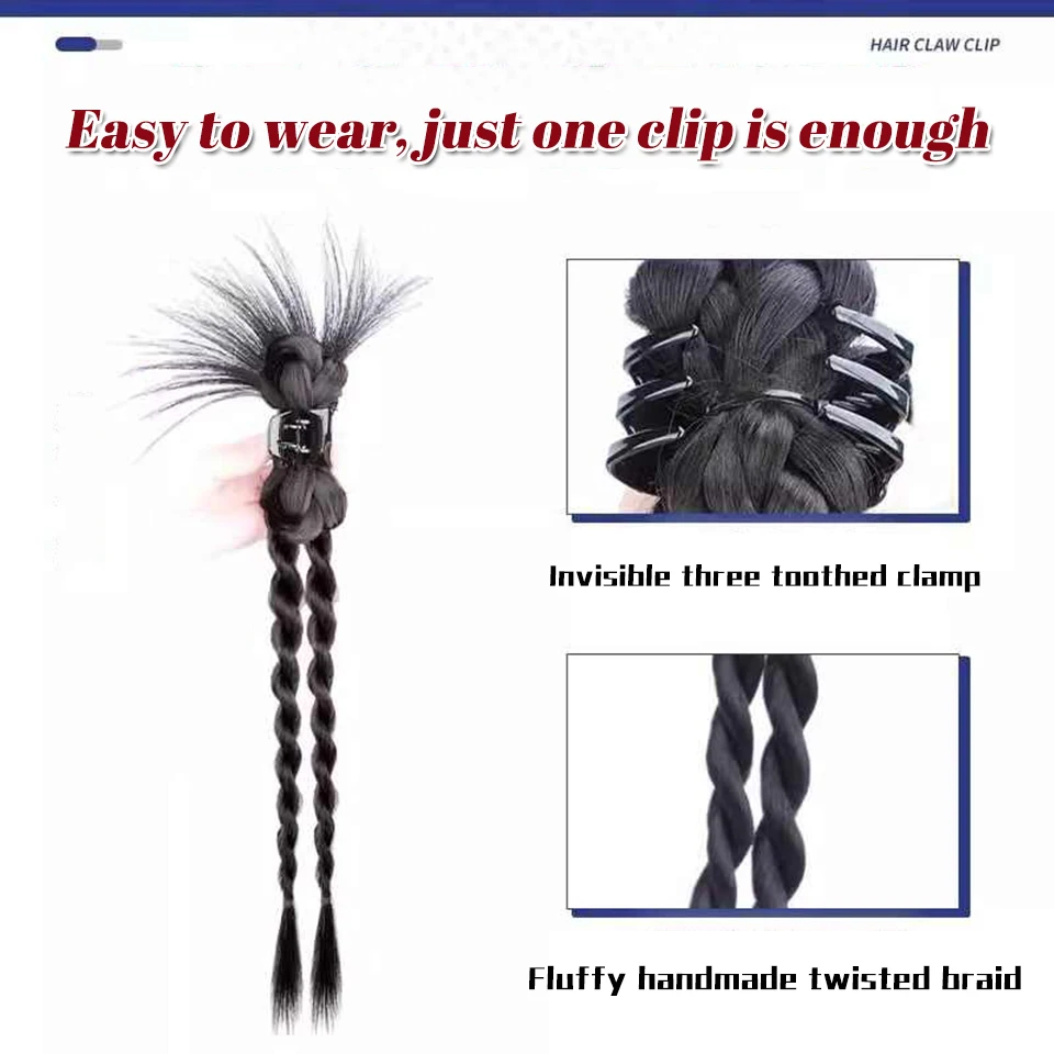 Synthetic Braid Hair Clip for Long Ponytail
