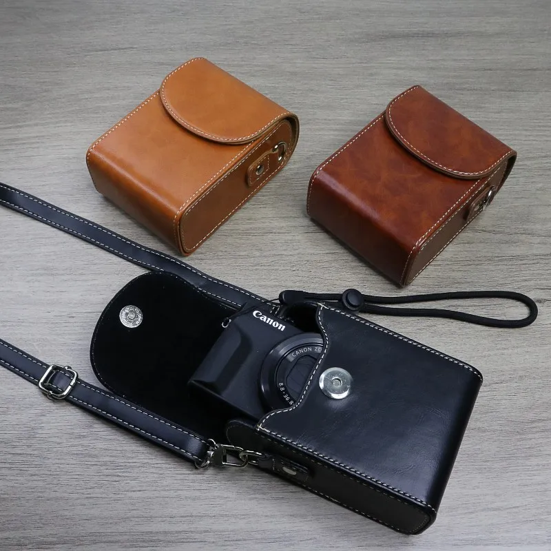 Sacchetto Della Macchina Fotografica Dell'Unità Di Elaborazione Di Cuoio Della Copertura Di Caso Per Canon G7X G7Xii G7Xiii Sx710 Sx720Hs Sx730 Sx740 