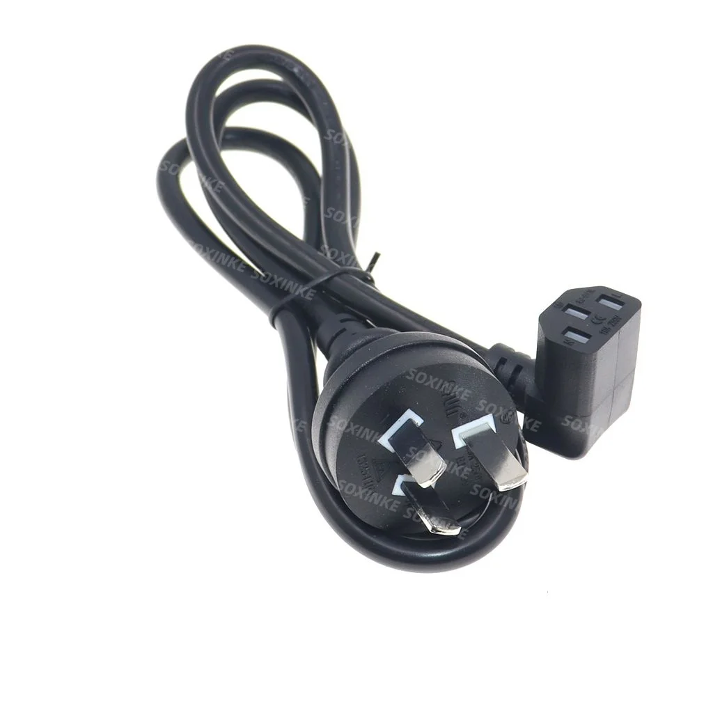 Australian 3-Prong Plug IEC320 C13 to Right-Angle Power Extension Cable