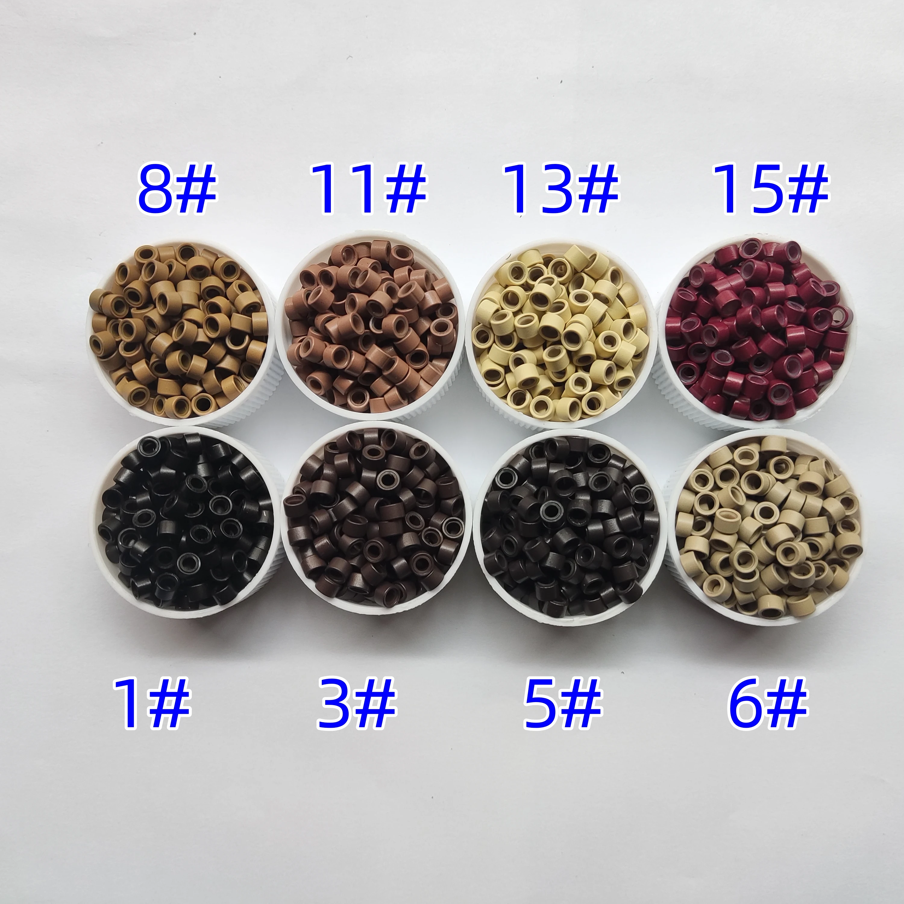 1 Bottle 4.5mm*2.5mm*3mm Silicone Micro Ring/Link/Bead Hair Extensions Tools 12 Colors Optional 3