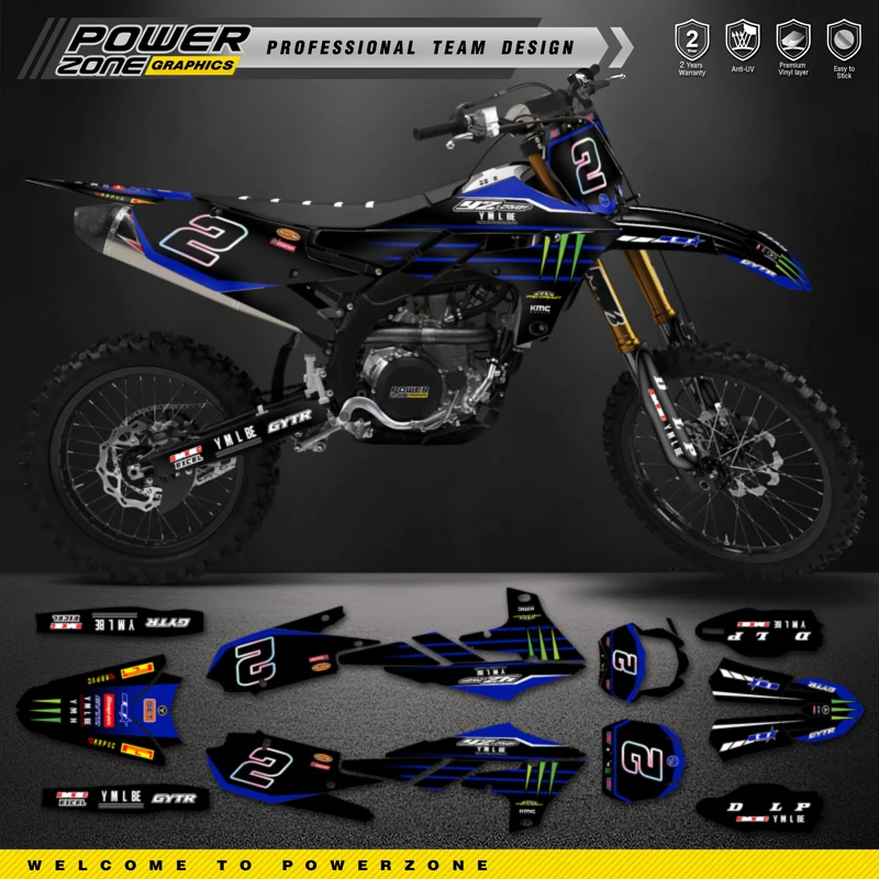 

PowerZone Custom Team Graphics Backgrounds Decals Stickers Kit For YAMAHA 2019 2020 2023 YZ250F WR250F 18-22 YZ450F WR450F 36
