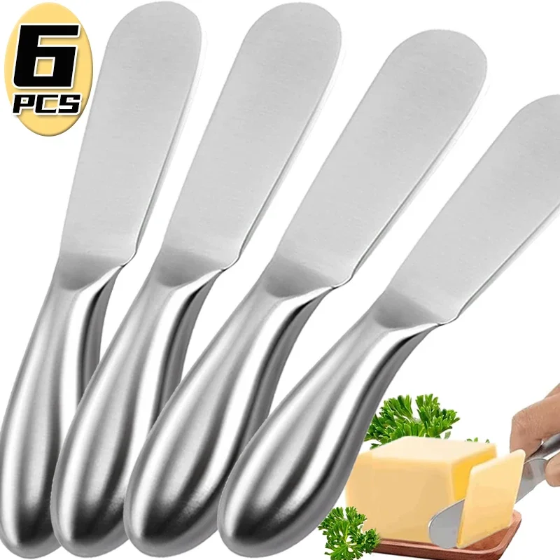 Butter Knife Cheese Knife Stainless Steel Butter Cutter Portable Cheese Knife Bread Jam Spreaders Wipe Multi-purpose Western Food Tableware