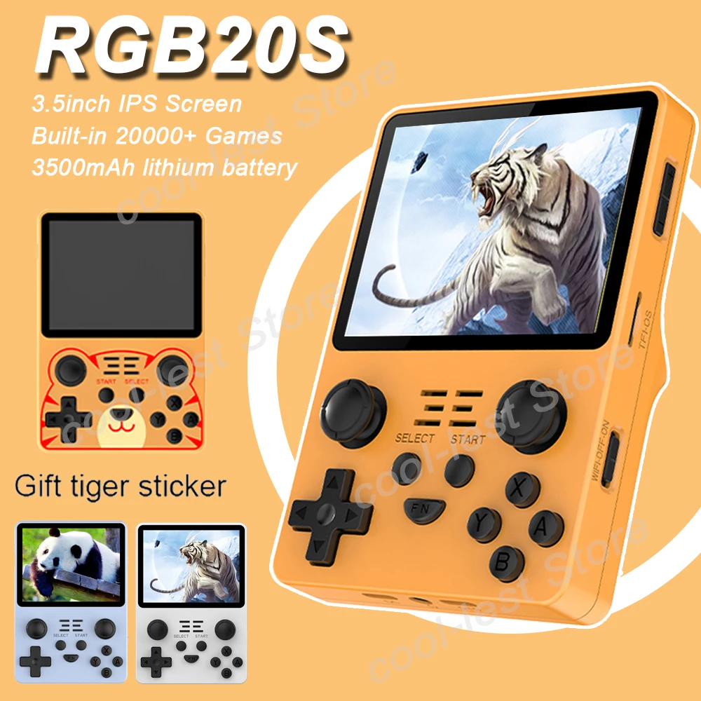 Powkiddy rgb20s retro video game console open source system 3 5 ips