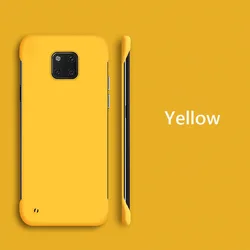 Frameless Slim Matte Shockproof Hard Back Cover Case for Mate 20X (Yellow)