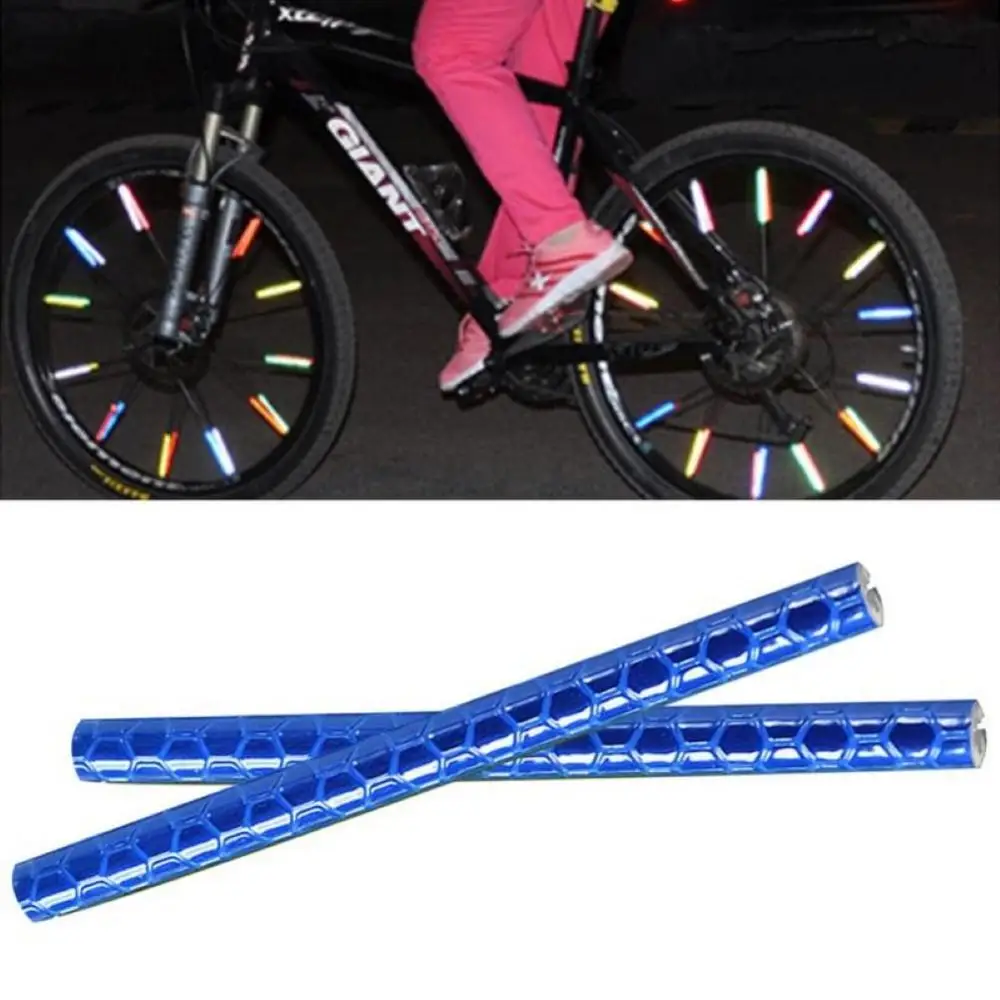 Bicycle Parts Warning Light 12Pcs Wheel Rim Spoke Mount Clip Reflective Tube Strip