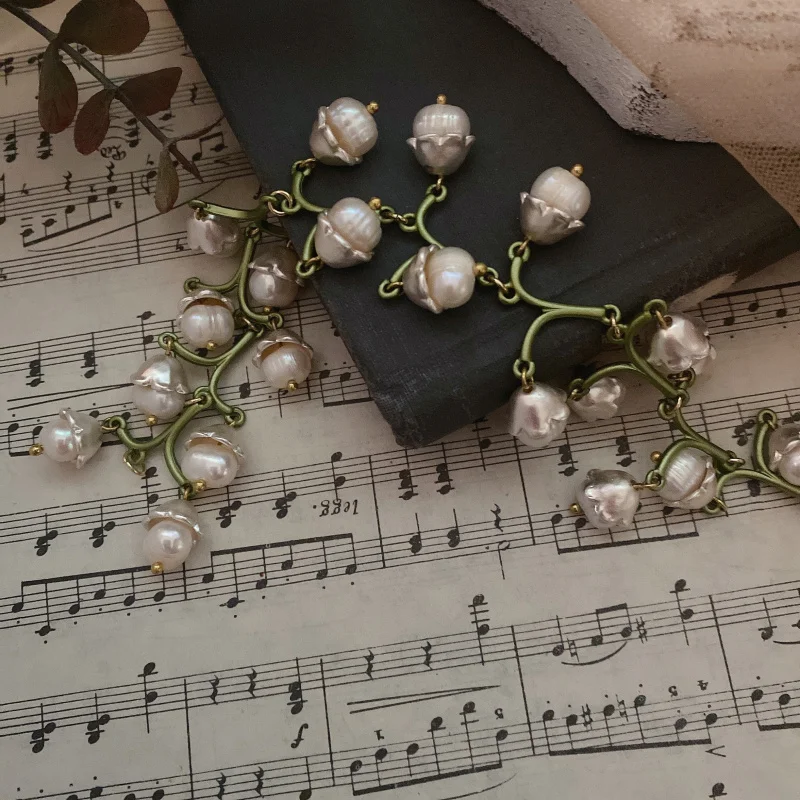 Mori lily of the valley Baroque fresh water pearl bracelet palace cool wind light luxury simple Bracelet accessories pearl bracelet