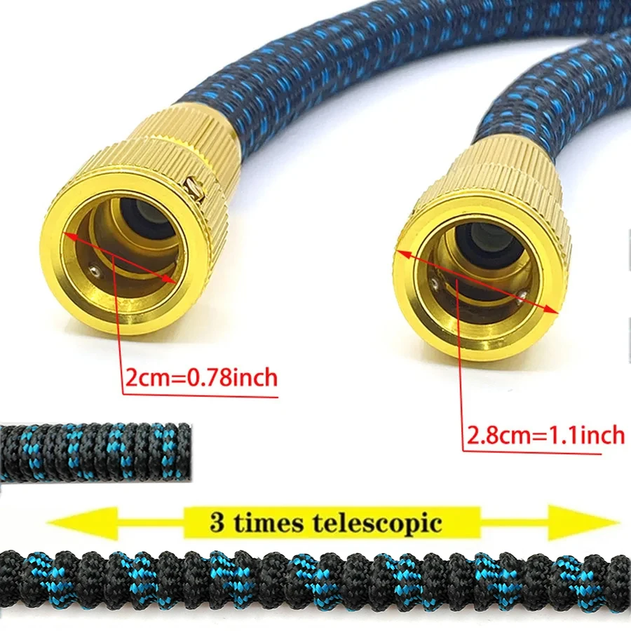 Expandable Hose Expandable Double Metal Connector Garden Water Hose High Pressure Pvc Reel Magic Water Pipes for Garden Farm Irrigation Car Wash