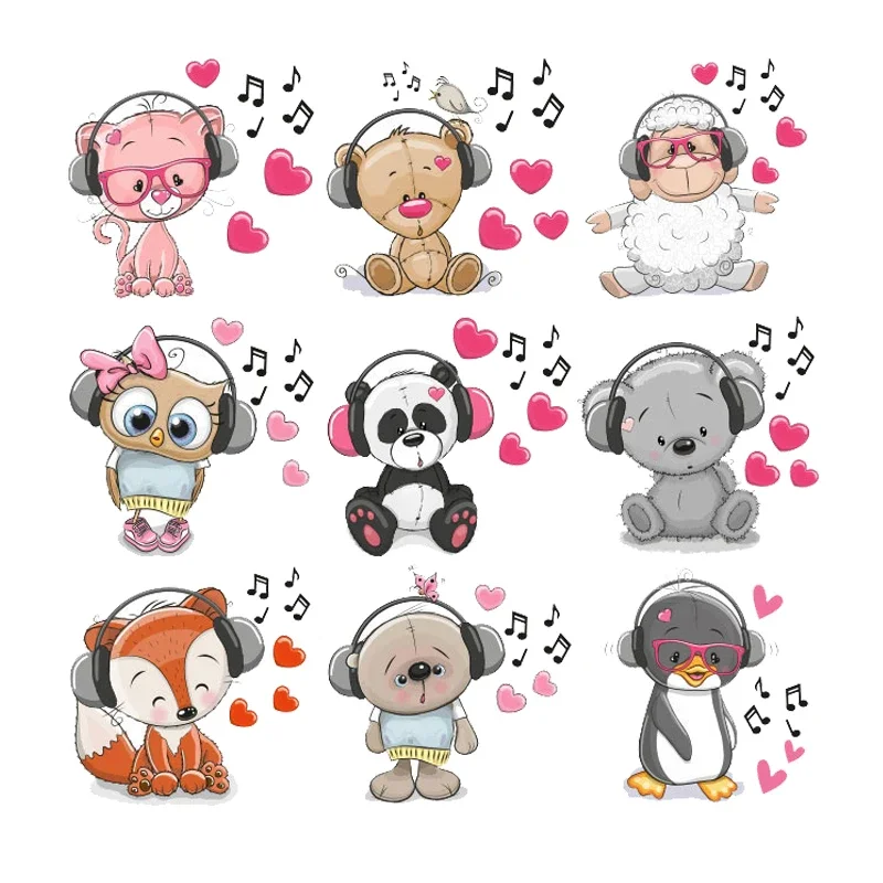 

Animal Patch Set Iron-on Patches For Children Clothing Washable Stickers Heat Transfer 9pcs/lot Easy Print By Household Irons E