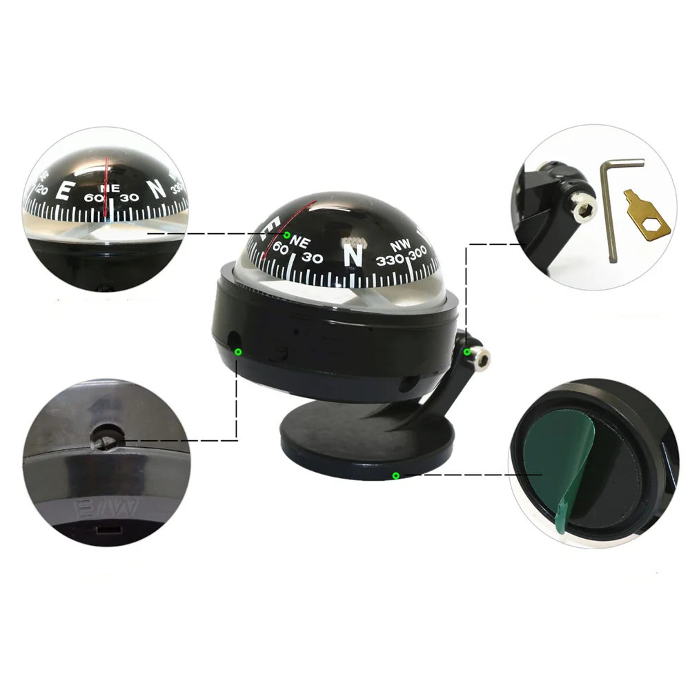 

Car Compass Sea Marine Navigation Adjust Car Dashboard Compass Bracket Mount Compass