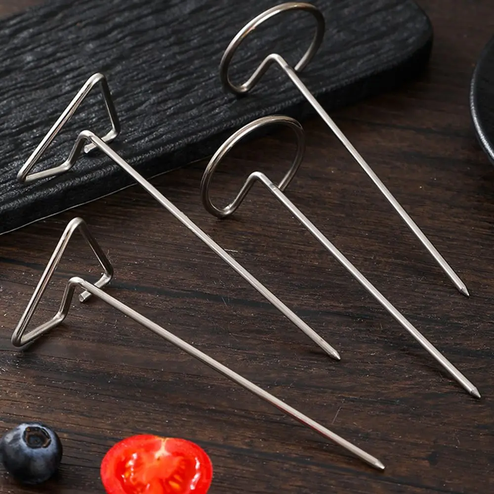 10PCS Portable Barbecue Sticks Reusable Barbecue Accessories Skewers Stainless Steel Baking Sticks Universal Air Fryer
