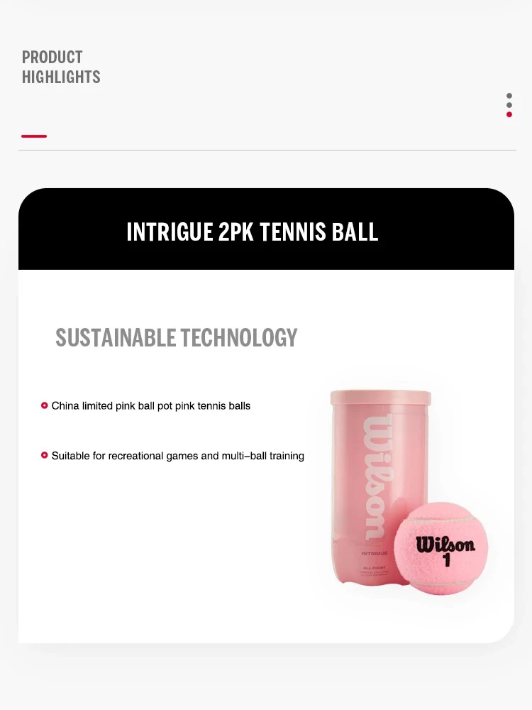 Description Picture 4 of itemWilson Professional Tennis Training Ball Beginner High Elasticity Indoor Sports Competition Resistant Balls Accessories Pink