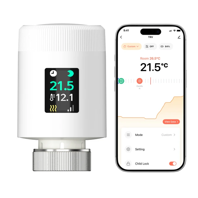 วาล์วควบคุมอุณหภูมิหม้อน้ำอัจฉริยะ Tuya wifi6 สำหรับบ้านอัจฉริยะ พร้อมตัวควบคุมระยะไกลแบบตั้งโปรแกรมได้ รองรับ Alexa และ Google 1