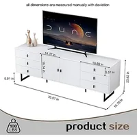 TV Stand for 50+ Inch TV, Modern Living Room Entertainment Center with Storage Cabinets,TV Table, Media Console with Ajustable 2