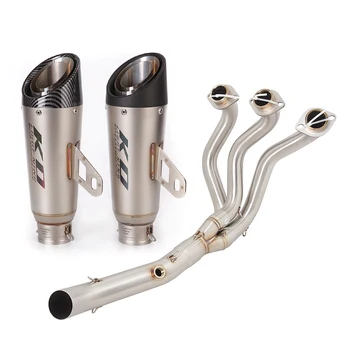Motorcycles Exhaust System Muffler Header Mid Pipe Stainless Steel For Yamaha TRACER 900 900GT 15-20 Slip On Without DB Killer