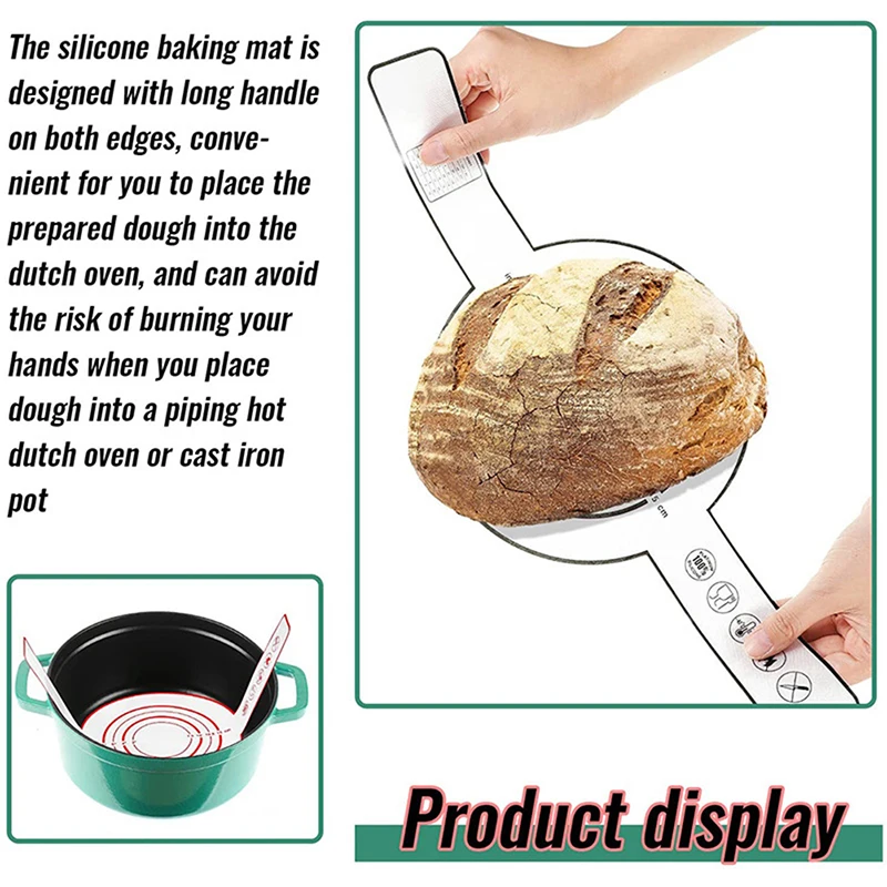 1Pc Silicone Baking Mat Long Handle Sling Non-Stick Bread Kneading Pad Dough Transfer Pad Bakery Supplies Kitchen Cooking Tool
