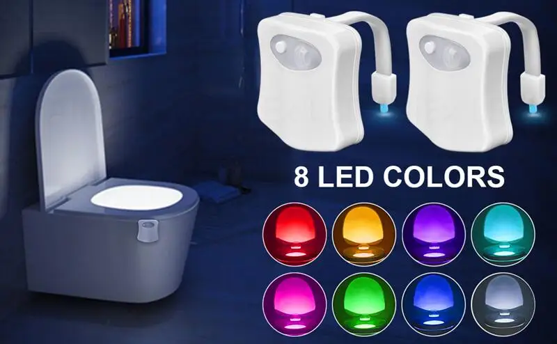 16Colors Smart PIR Motion Sensor Toilet Seat Night Light Waterproof Backlight For Toilet Bowl LED Luminaria Lamp WC Toilet Light dinosaur lamp