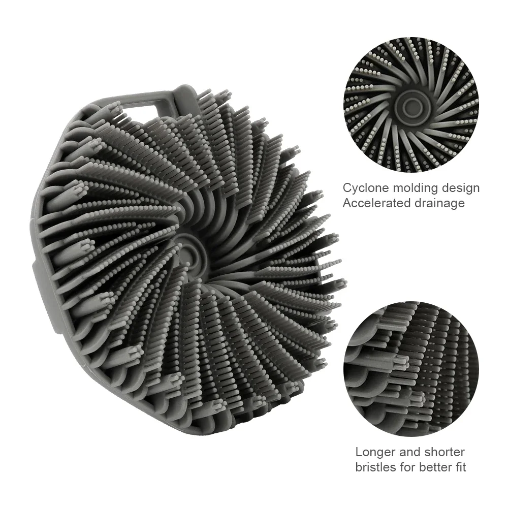 Scrubber Bath Brush With Ergonomic Shower Massage Cleaning Soft Silicone Body Handle Portable Exfoliating Home Tool