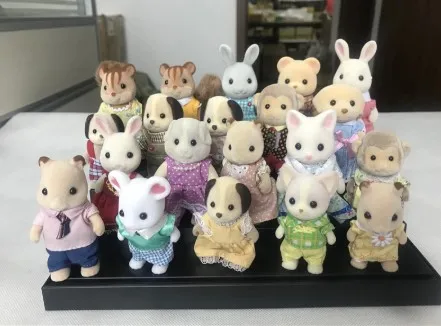 Sylvanian FamiliesGeniune Forest Animal Baby Toys Rabbit Family Dolls Dollhouse Figures CollectibleFurniture Set Gift