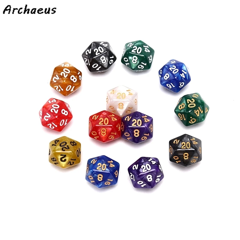 Durable Pearlized D20 Dice Acrylic 20 Sided Dice For Board Game 1PC