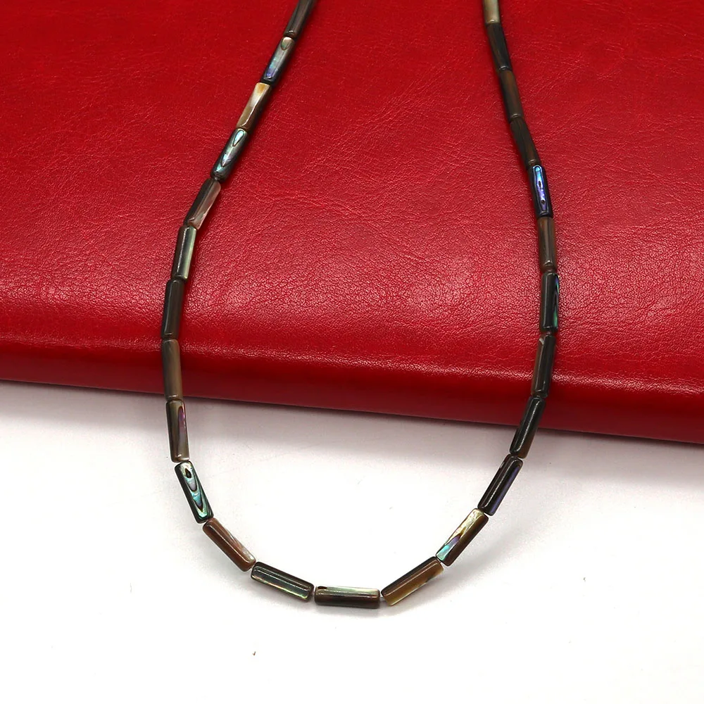 One Share Through Hole Tube Beads Abalone Shell Jewelry Natural Shell Necklace for DIY Jewelry Accessories 4x13mm Charm Bracelet