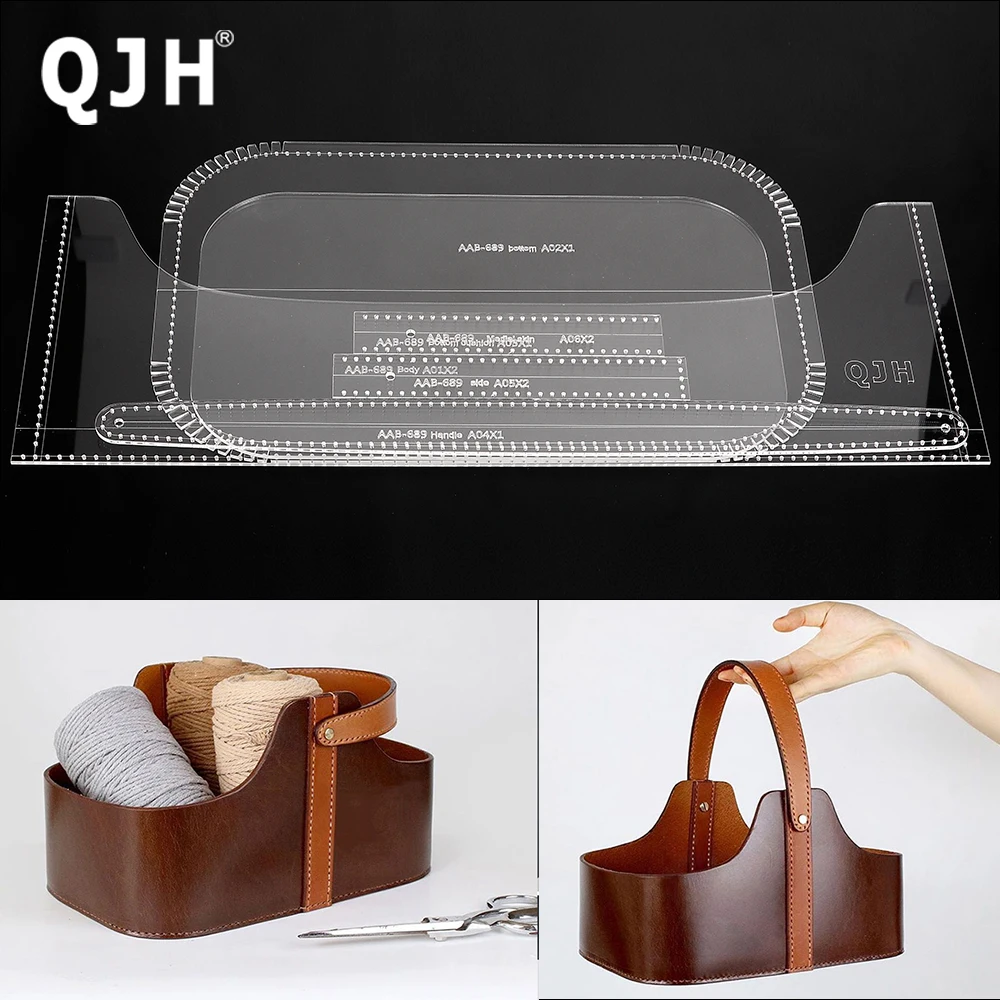 QJH 휴대용 재료 보관 바구니, 구멍이 있는 투명 아크릴/크라프트 종이 DI..
