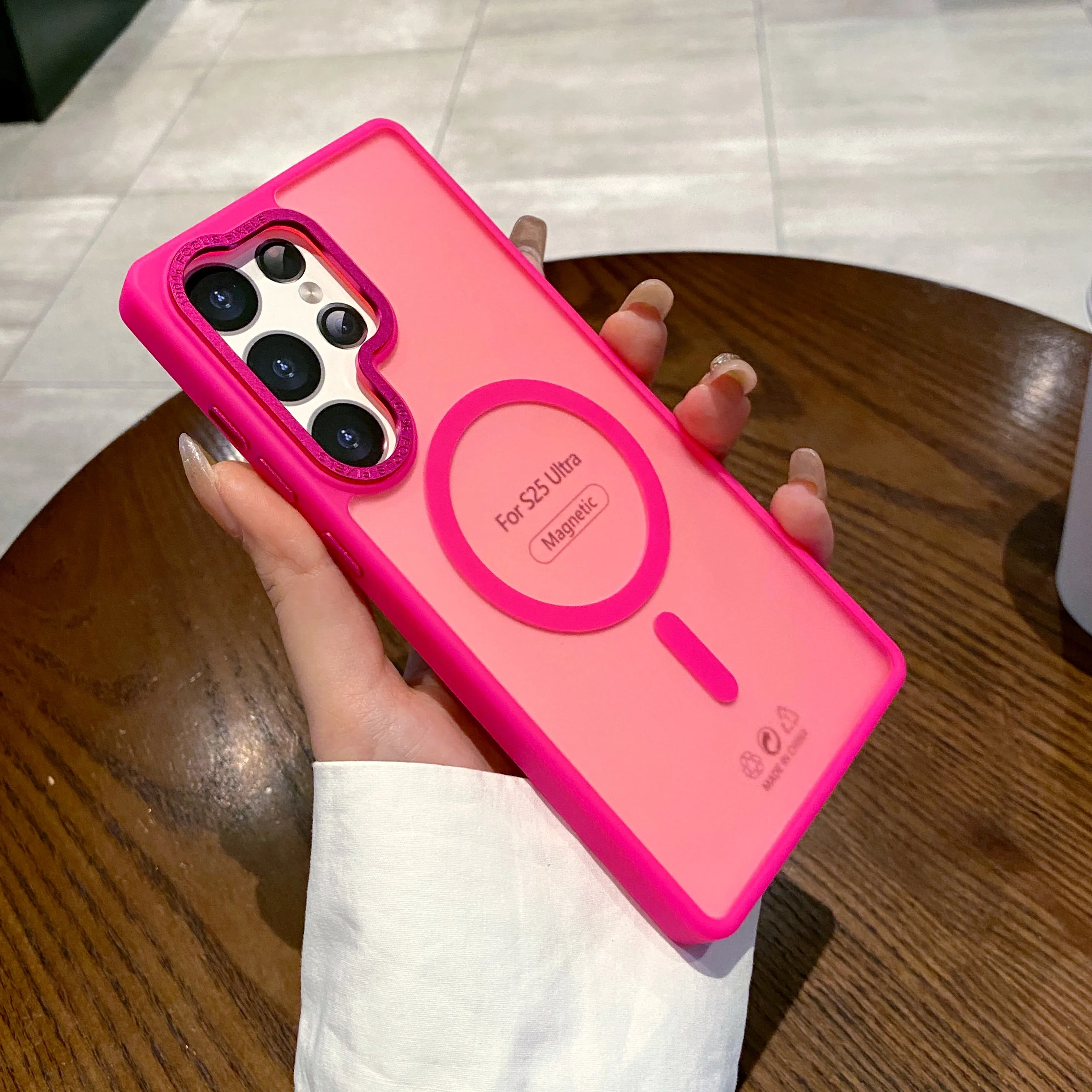Luxury Matte Clear Magnetic Wireless Charging Shockproof Bumper Cover