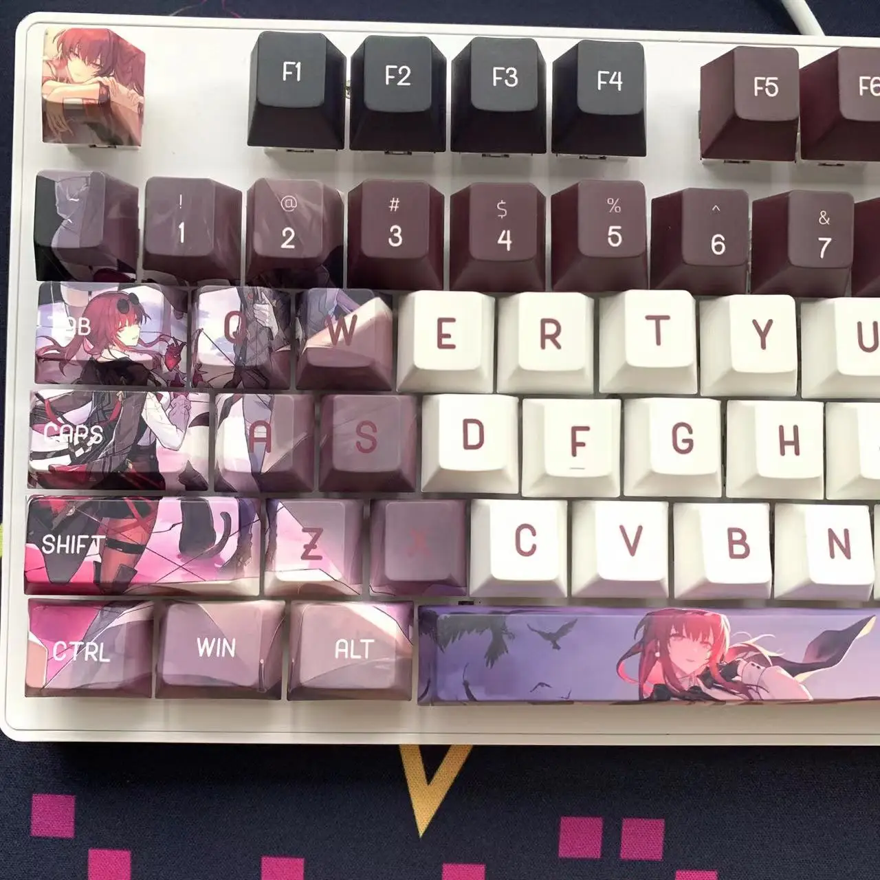 

DIY Honkai Star Rail Kafka PBT Keyboard keyCaps For Mechanical Keyboard Key Cap Suit Button DIY Honkai Star Rail Kafka PBT Keyb