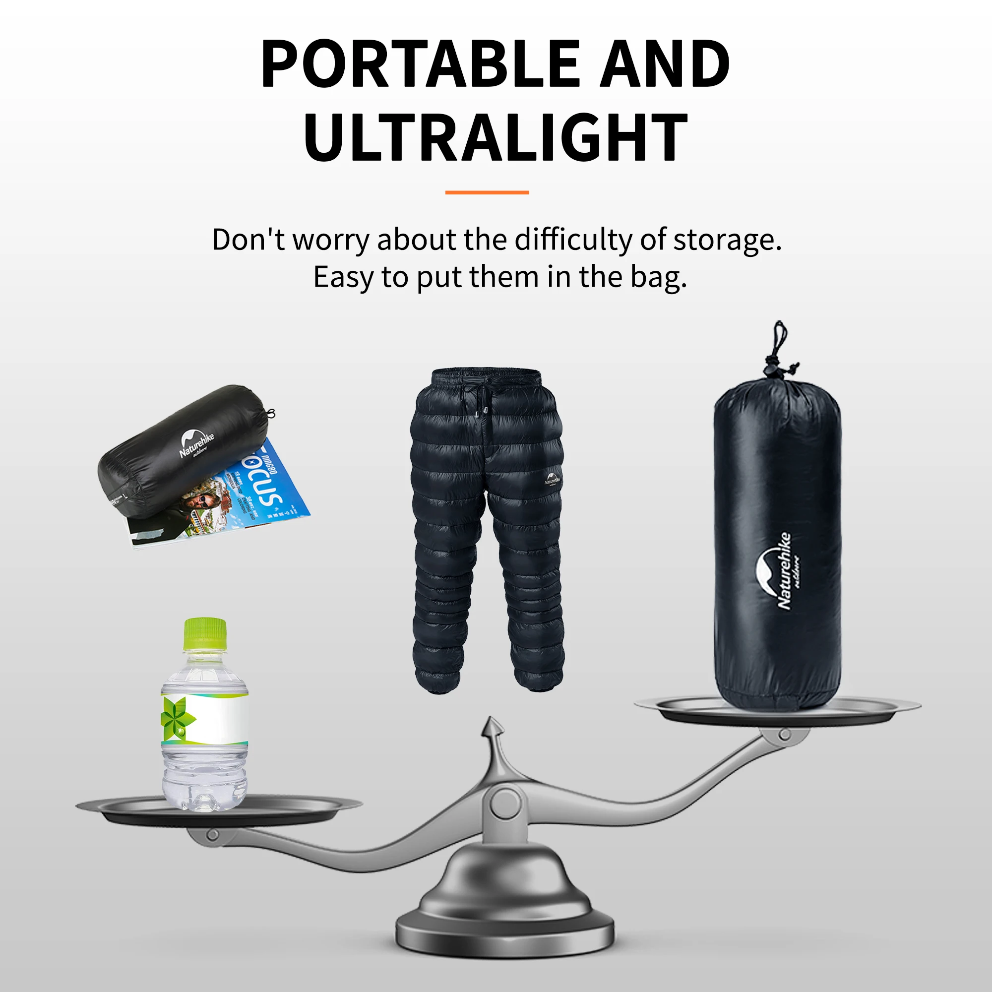 Down Pants Naturehike Outdoor Camping Duck Down Ultralight Mountaineering Hiking Waterproof DW-90