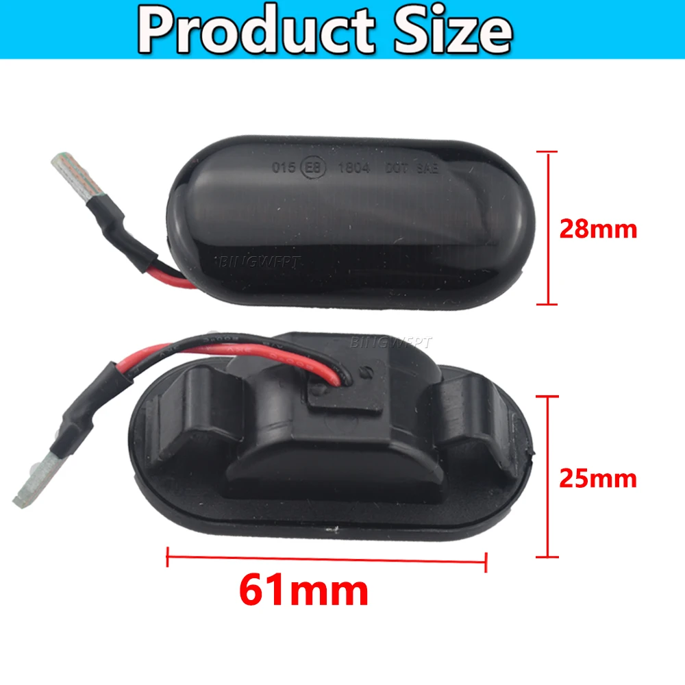 2pcs For Nissan Tiida C11 Note E11 Micra K12 NP300 Navara D40 Qashqai J10 LED Dynamic Side Turn Signal Light